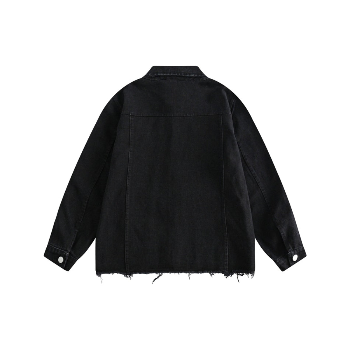 Unisex Jacket Retro Loose Black Denim Jacket Men and Women Couple Jacket