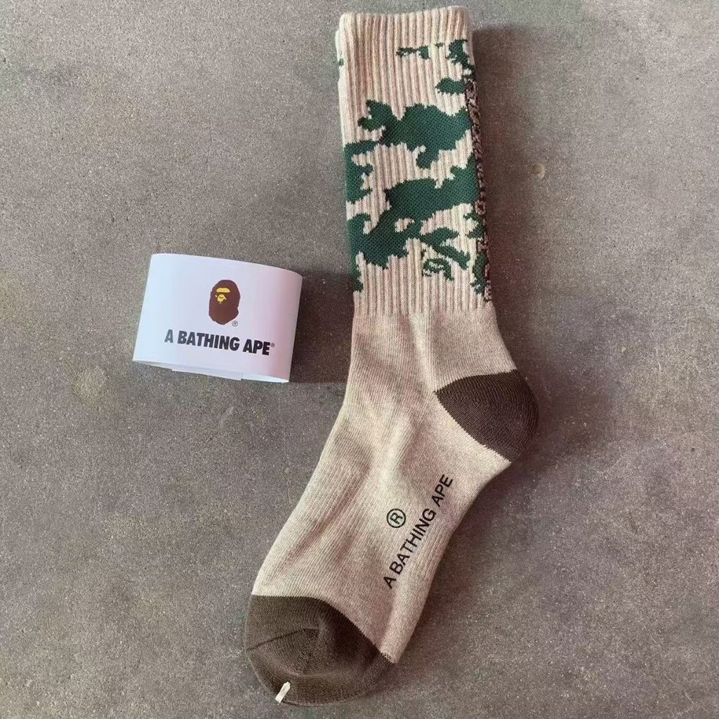 Bathing Ape Bape Socks ape head socks men and women medium tube towel bottom outdoor actual combat elite training sports basketball socks
