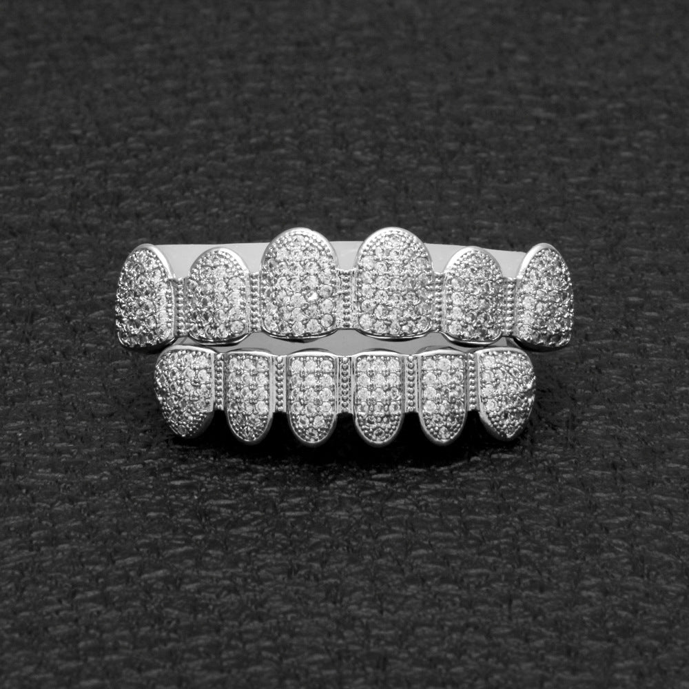 Grillz Hip Hop Braces Miniature Zircon Full Diamond Royalty Jesus Pieces