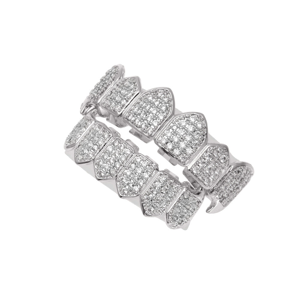 Grillz Electroplating Small Fangs Microinlaid Zircon Vampire teeth Royalty Spectrum