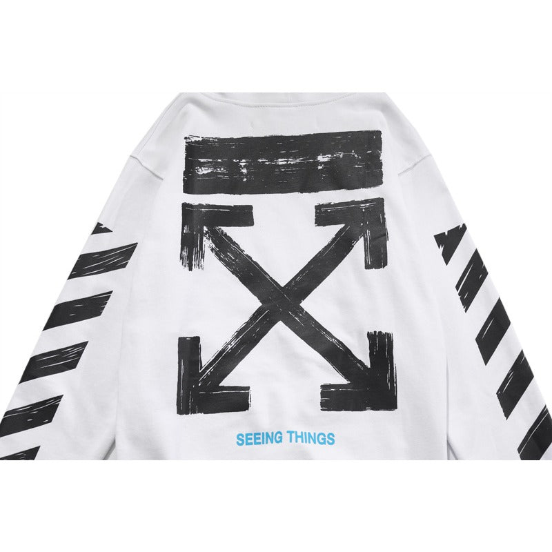 OW hoodie empty arrow pattern pullover