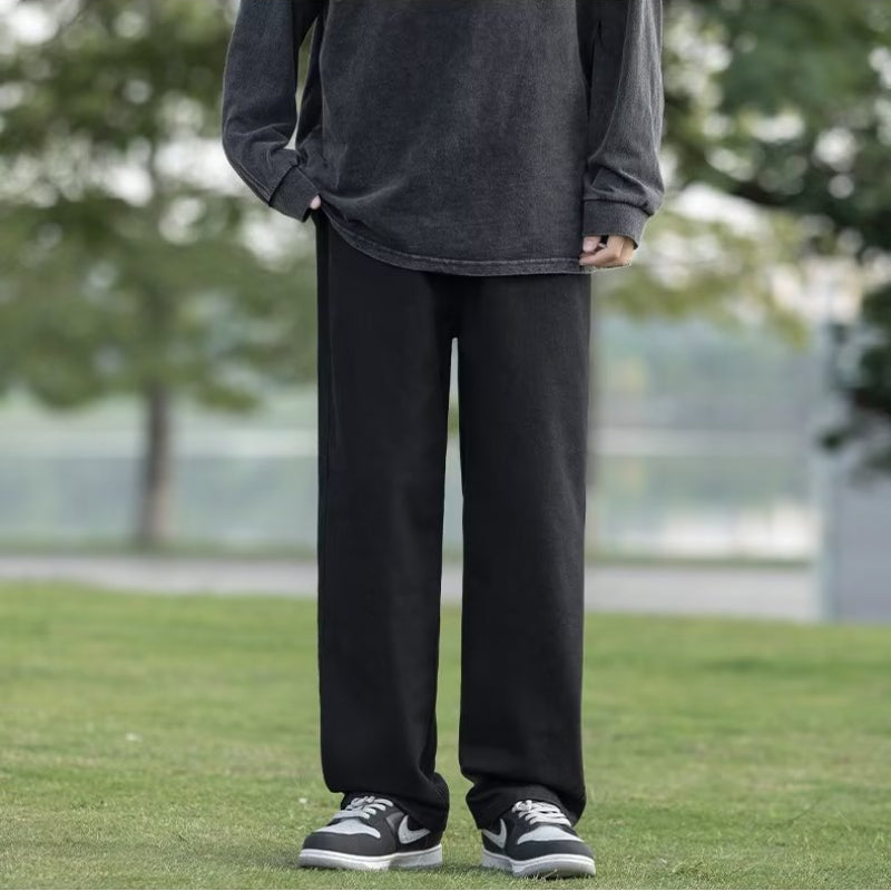 Men Jeans Summer Loose Wide Leg Pants Straight-Leg Trousers