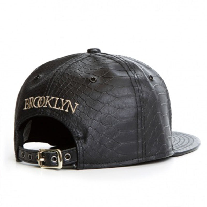 Trendy flat brimmed snapback hats leather shade
