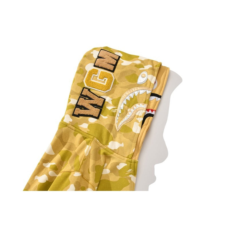 Ape Hoodie Gold Shark Double Hat Camouflage