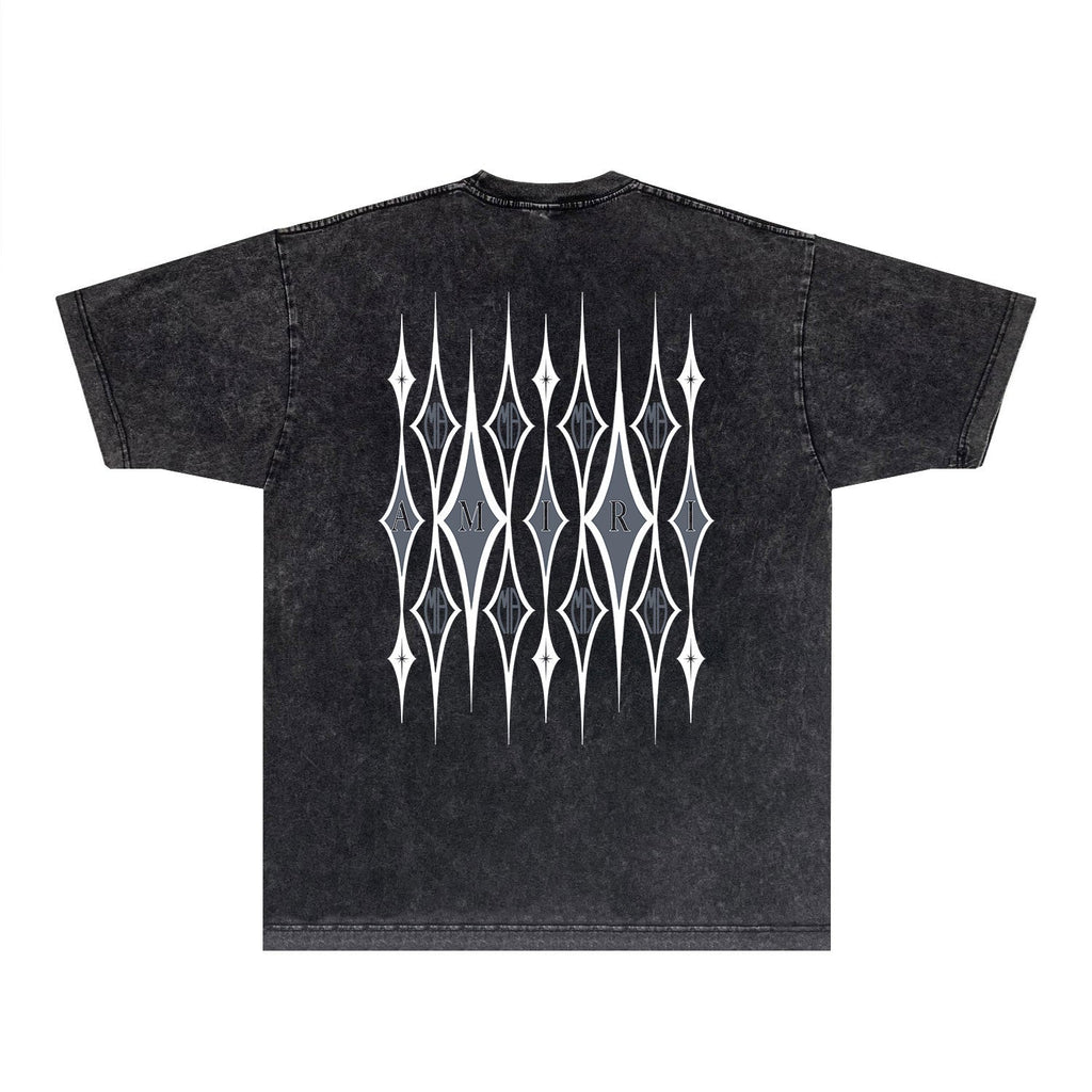 Amiri Washed Distressed T Shirt Printed Trendy Pure Cotton
