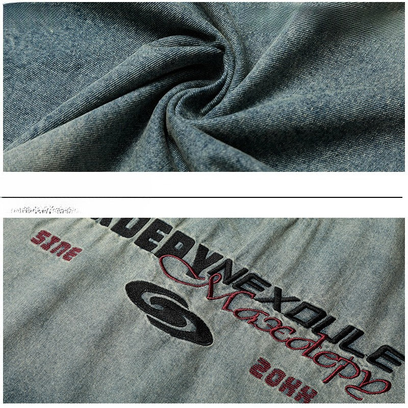 High-quality pure cotton T-shirt retro heavy industry washed and old