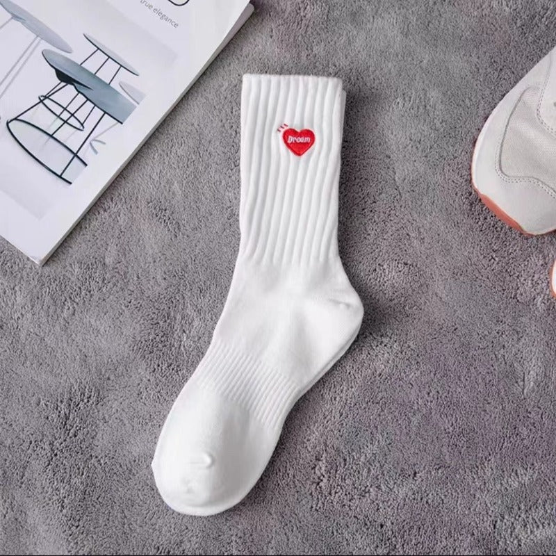 Men socks embroider cartoon knee high