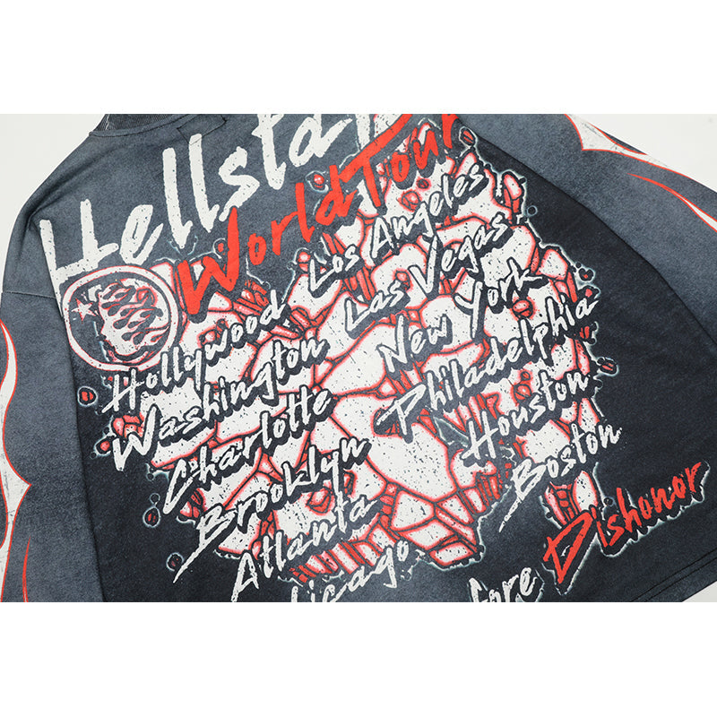 HS Long Sleeve Shirts Hip-hop loose oversize