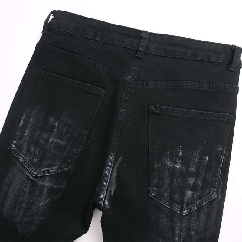 Mens Fashion Jeans Star Rhinestones S3972#