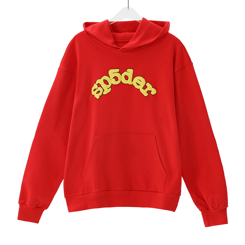 Sp5der Hoodie Cobweb Puff Print Pure Cotton