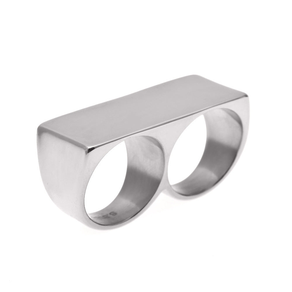 Rings Double Finger Stainless Steel Ring Vintage St. Valentine's Spectrum