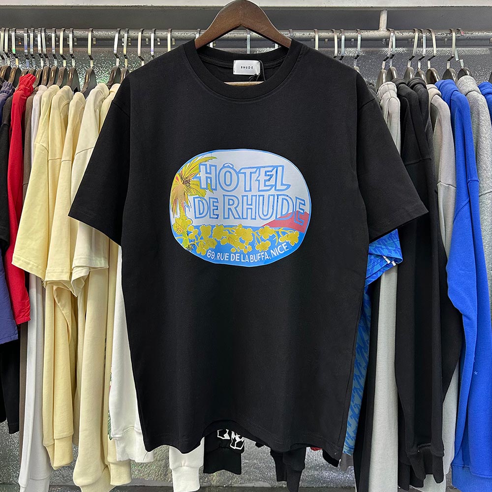 Rhude T Shirts Cotton Casual Short Sleeve Men and Women