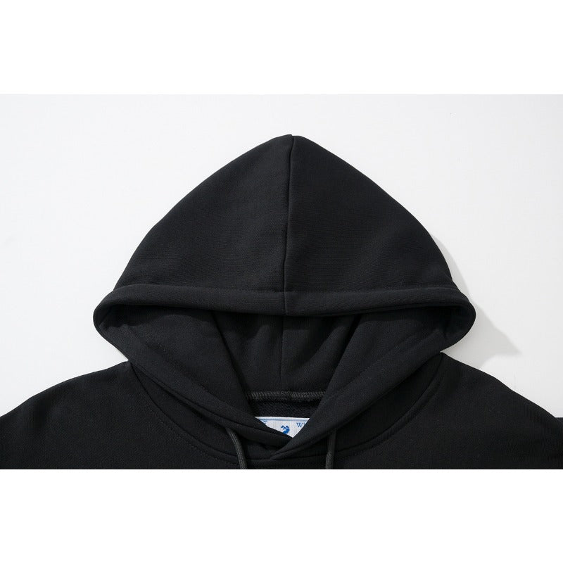OW  hoodie Slogan Cartoon Arrow Pattern Pullover Hood