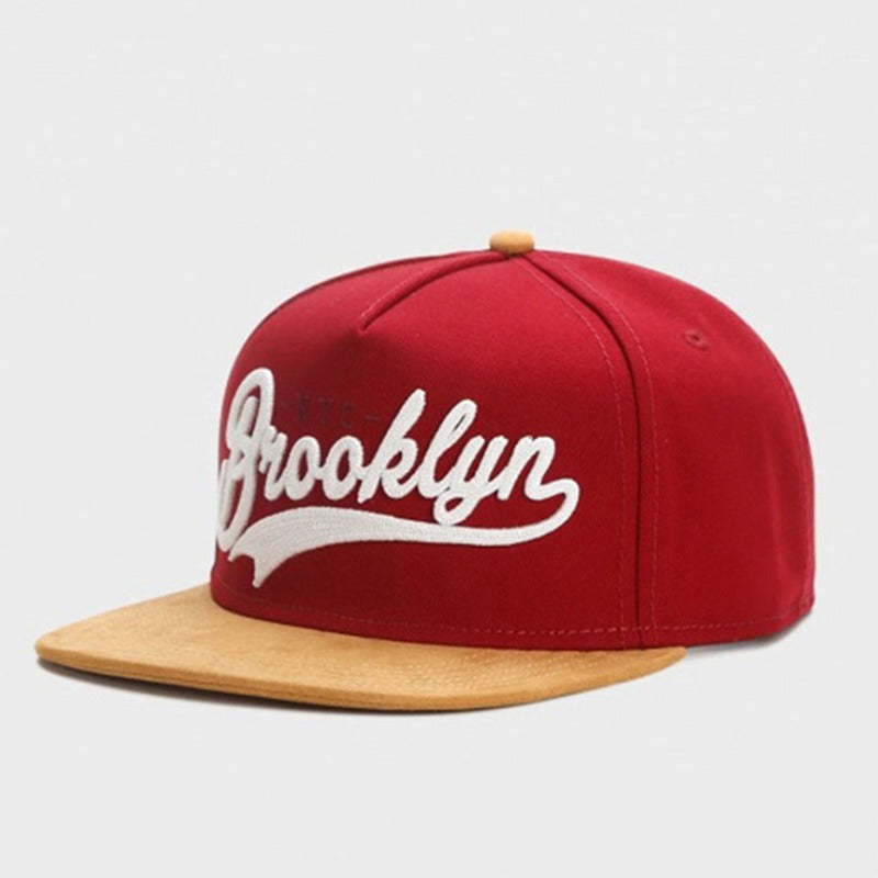 Trendy flat brimmed hat brooklyn men's and women's adjustable hat