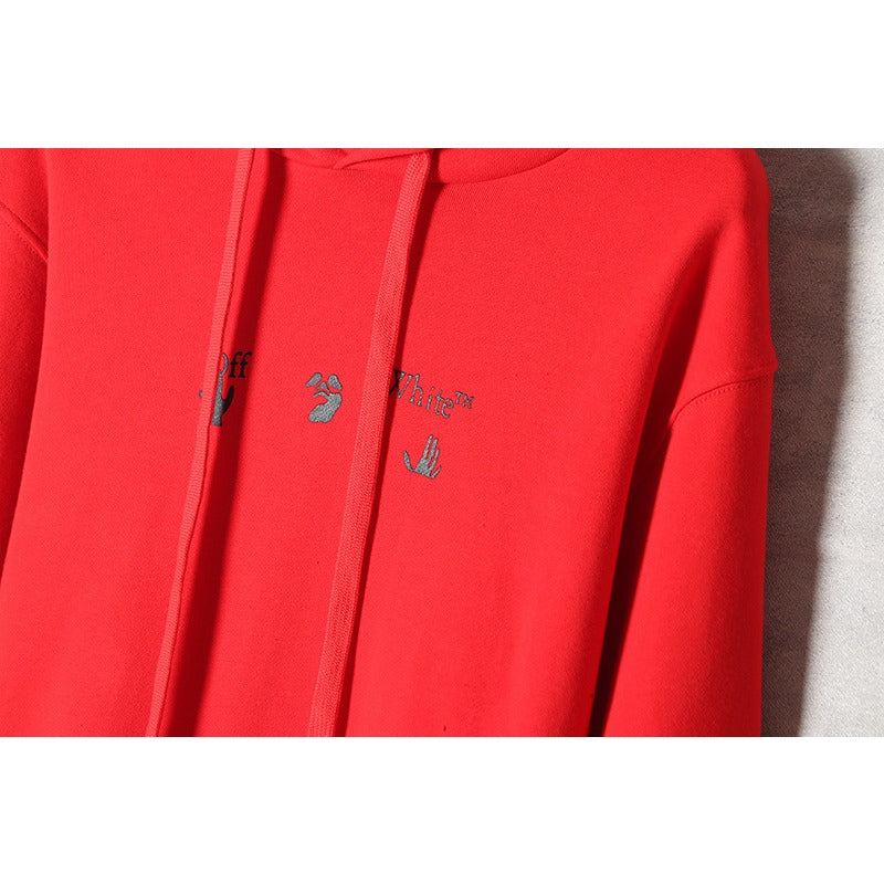 OW  hoodie渐变溶化箭头图案连帽