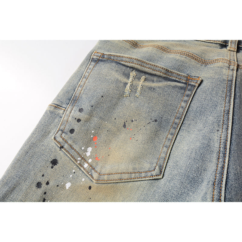 Mens trendy purple jeans, 100% cotton Pure Cotton High Street Trend