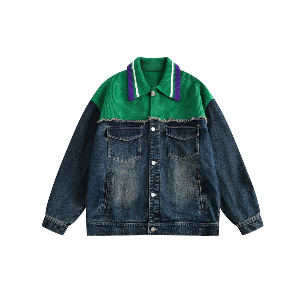 Unisex Jacket Lapel Denim Jacket