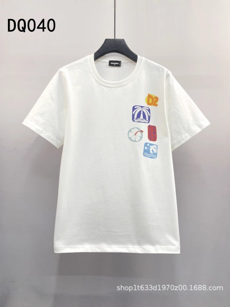 DSQ2 T Shirts D2 Color Printed Short Sleeves
