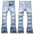 Mens Fashion Jeans rhinestones Wide-leg pants 5722#