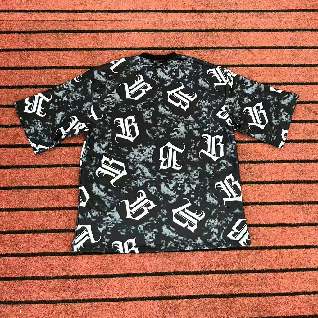Street T Shirts Washed Old Oversize Hip Hop Skateboard Anime Print Short Sleeve