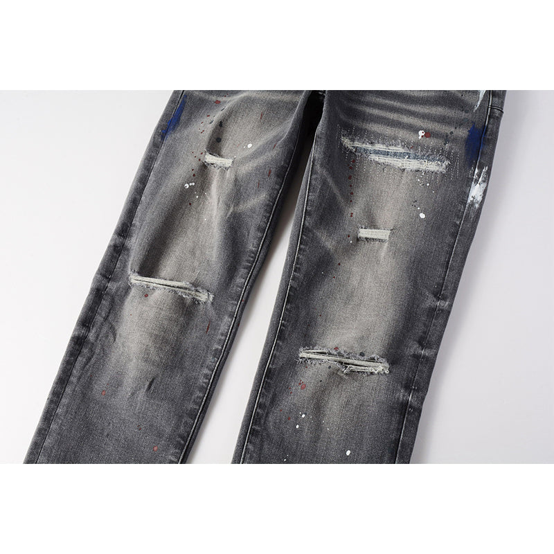 Mens trendy purple jeans, 100% cotton Pure Cotton High Street Trend