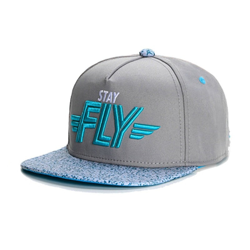 Trendy flat brimmed snapback hats fly picture