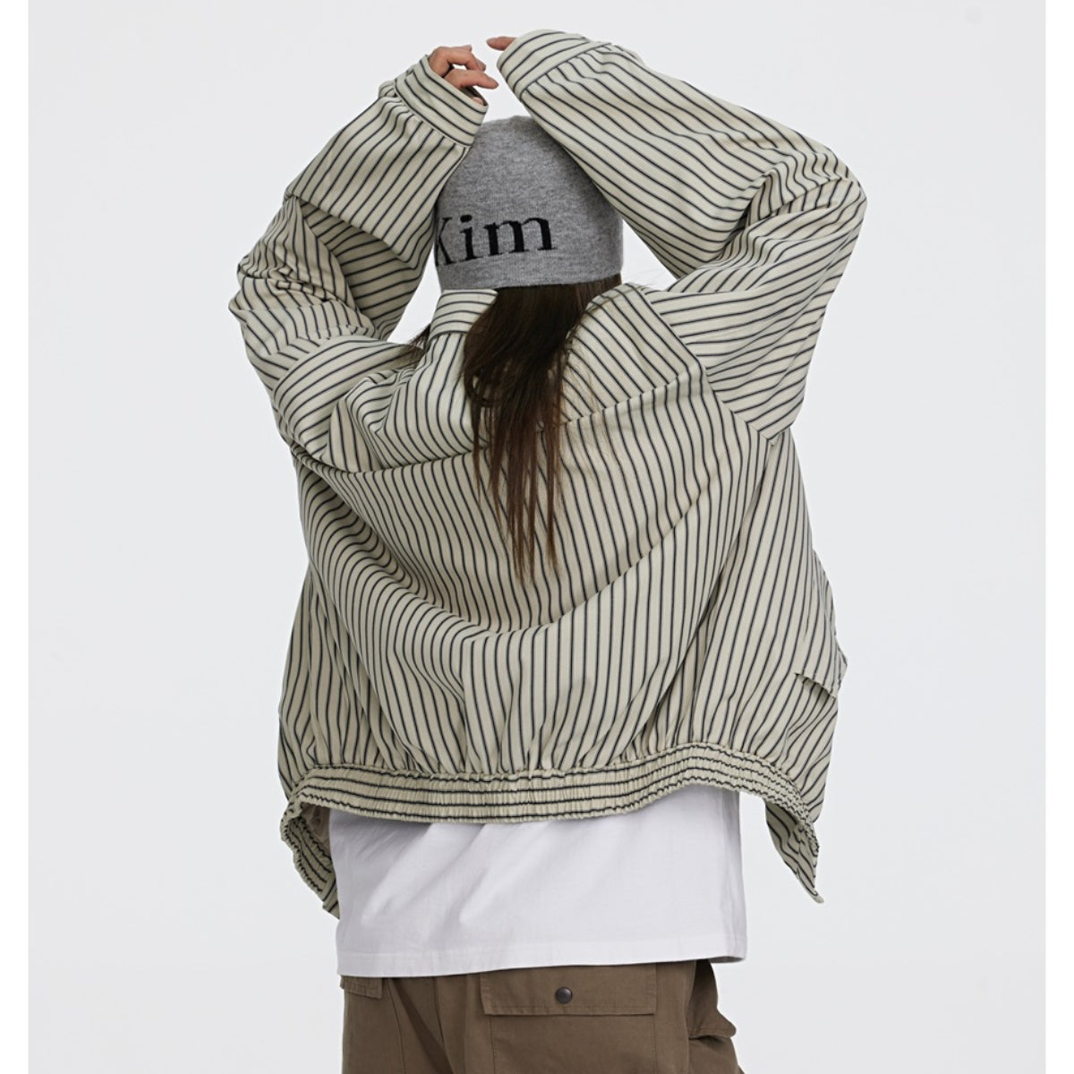 Unisex Jacket Autumn Vintage Stripe Jacket Loose Overalls