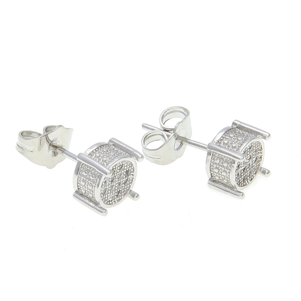 Earrings Zircon Round Earrings Spectrum