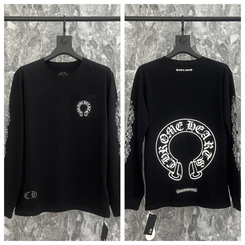 CHH  Heart Long Sleeve Shirt Unisex Fashion Loose Long Sleeve Shirt