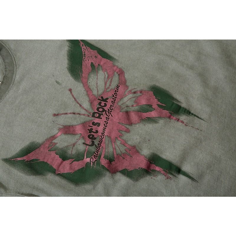 High-quality pure cotton T-shirt vingate campus butterfly chic