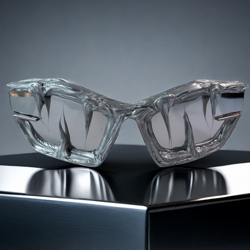 Trendy punk glasses y2k shark teeth