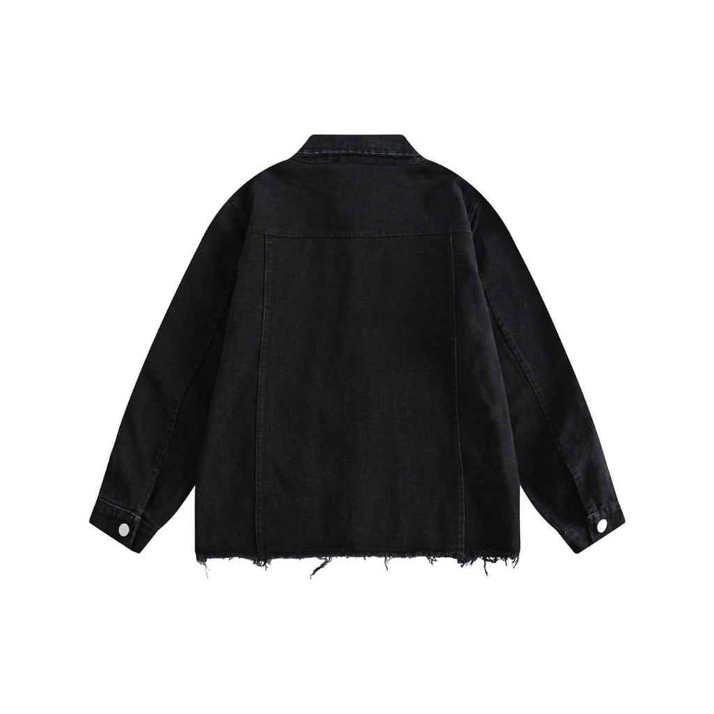 Unisex Jacket Retro Loose Black Denim Jacket Jacket