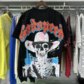 Godspeed T Shirts Great Western Skull Denim Cactus Print Cotton Casual Short Sleeve Men and Women