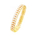 Bracelet hiphop double row bracelet copper set AAA zircon tennis bracelet St. Valentine's Spectrum