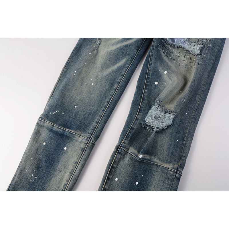 Mens trendy purple jeans, 100% cotton Pure Cotton High Street Trend