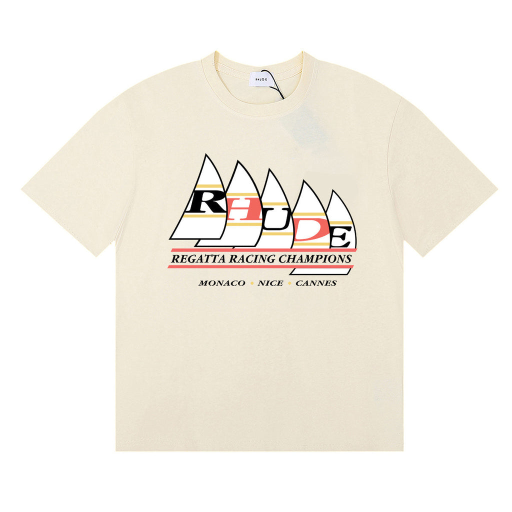 Rhude T Shirts Regatta Champions Short Sleeves