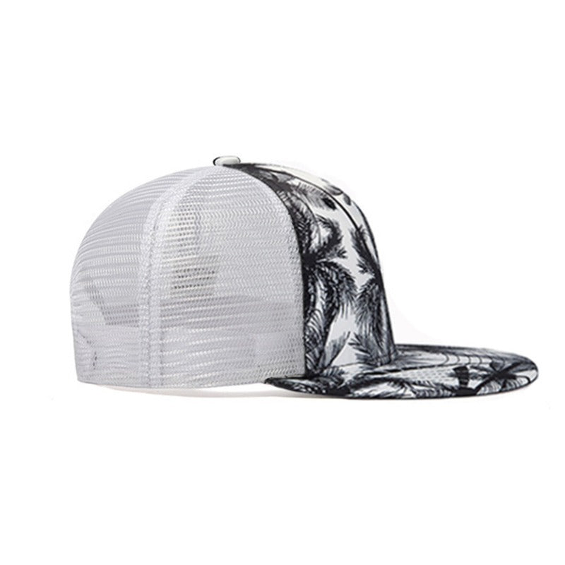 Trendy flat brimmed snapback hats spring summer breathable sunshade