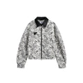 Unisex Jacket Vintage Floral Polo Collar Jacket Baggy Coat