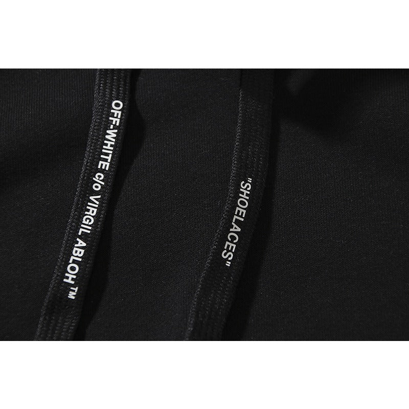 OW  hoodie acrylic hand painted graffiti arrow pattern pullover hooded