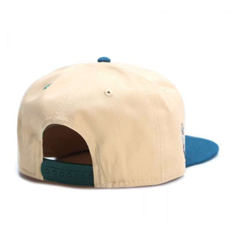 Trendy flat brimmed snapback hats cartoon bear kushstock cap for men and women