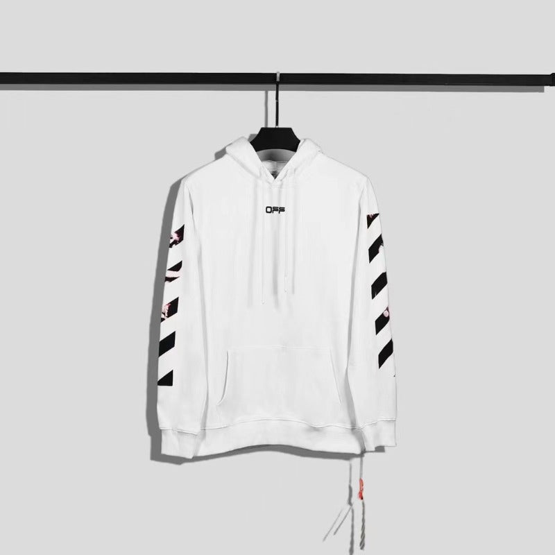 OW  hoodie Angel Wings Arrow Pattern Pullover Hood