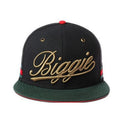 Trendy flat brimmed snapback hats biggie large letter embroider breathable