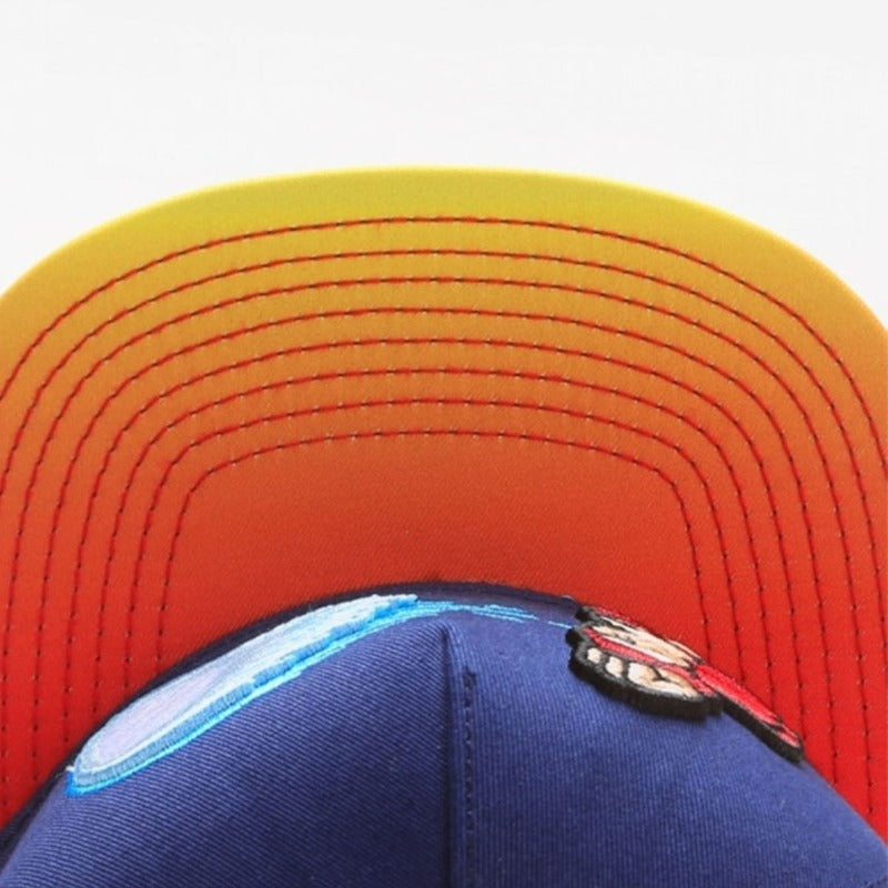 Trendy flat brimmed snapback hats cartoon embroidered