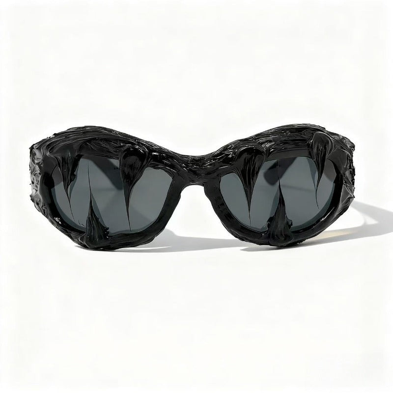 Trendy punk glasses y2k dark glue