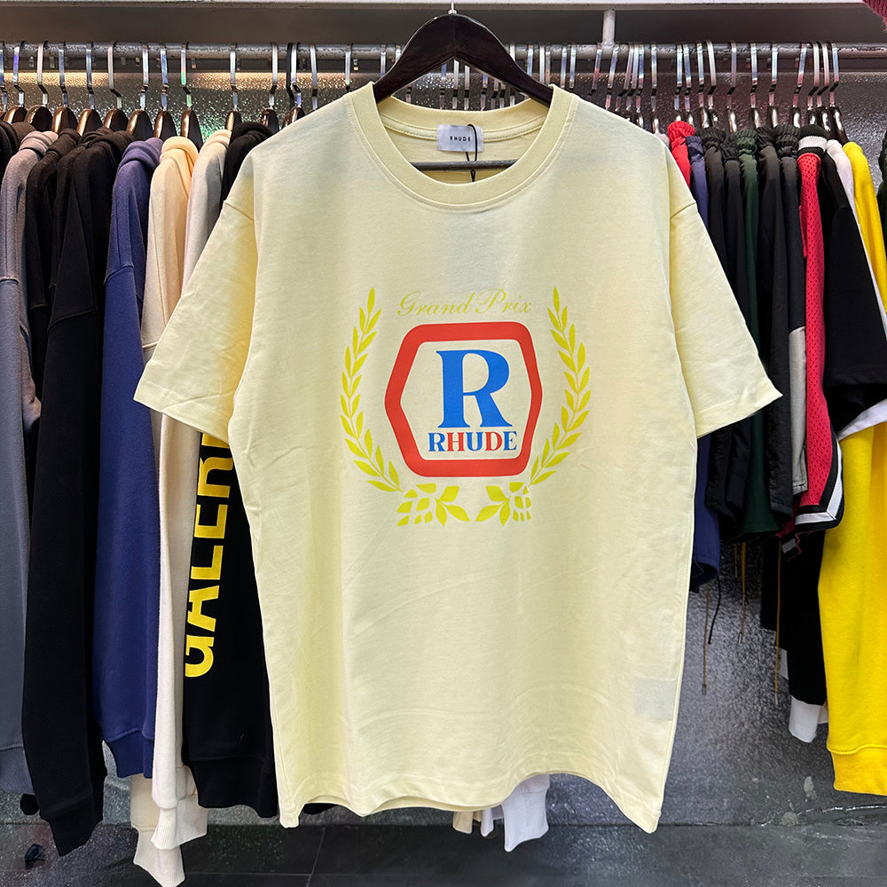 Rhude T Shirts Printed Cotton Loose Short Sleeves Men and Women