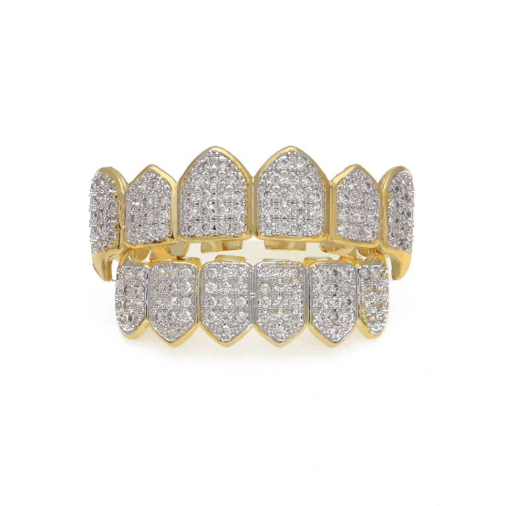 Grillz Electroplating Small Fangs Microinlaid Zircon Vampire teeth Royalty Spectrum