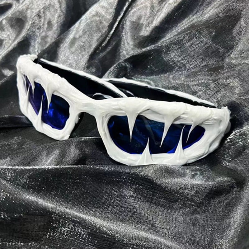 Trendy punk glasses dark style