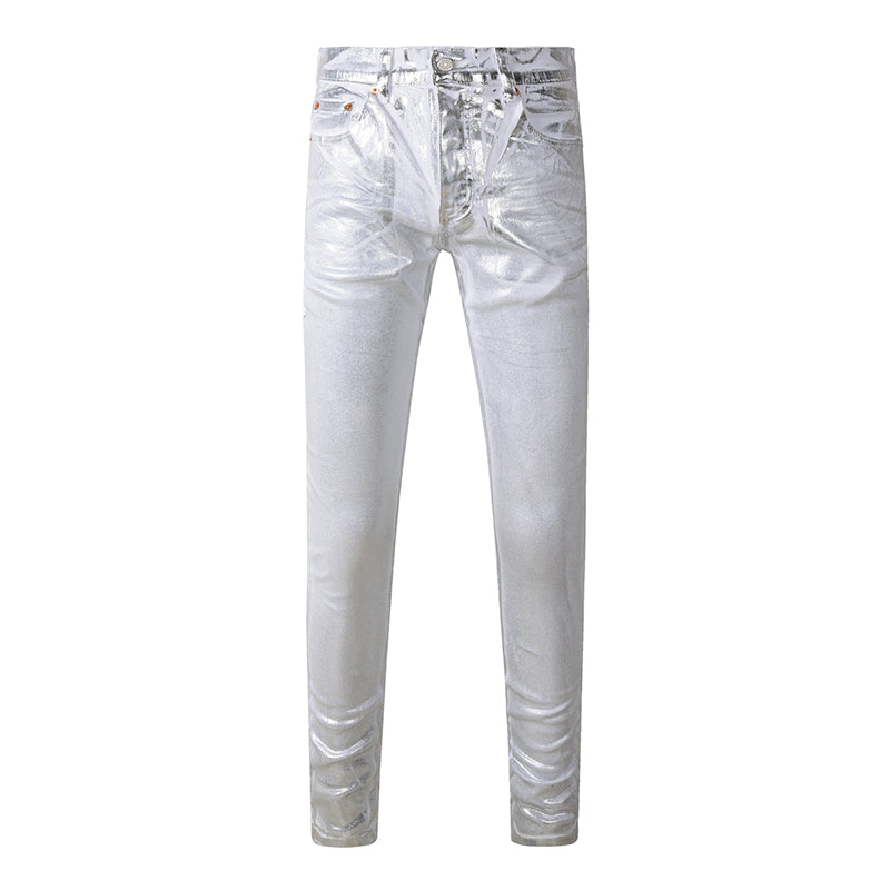 Mens trendy purple jeans, 100% cotton Pure Cotton High Street Trend