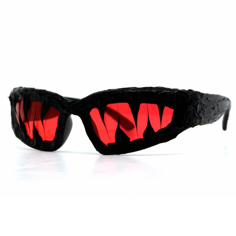 Trendy punk glasses venom glue dark