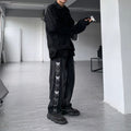 Men Jeans Retro Gradient Butterfly Embroidery Loose Washed-out Straight Wide Leg Pants